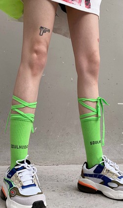 (售完)綁帶Dance 三入組 | 中筒襪