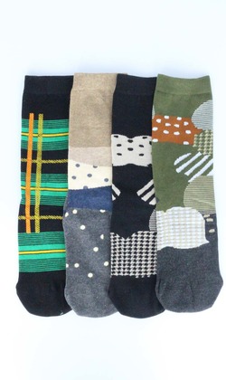 (售完)日本百年屏風 四入組 | 中筒襪