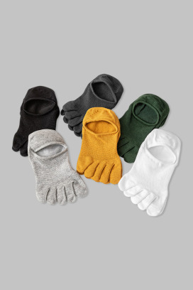 五指夏季網眼透氣男襪 五入組 | 短襪