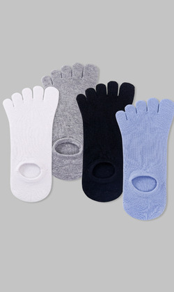 五指素色隱形襪 四入組 | 短襪