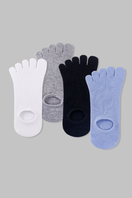 五指素色隱形襪 四入組 | 短襪