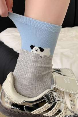 小狗狗可能不是想要零食 四入組 | 中筒襪