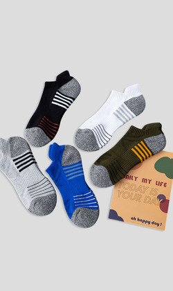 純棉耐磨隱形男襪 五入組 | 短襪