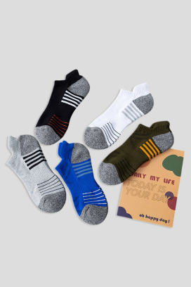 純棉耐磨隱形男襪 五入組 | 短襪