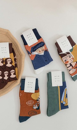 (售完)世界名畫經典 五入組 | 長襪