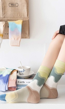 粉色海市蜃樓 五入組 | 中筒襪