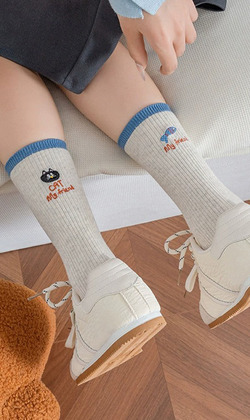 (售完)我的貓貓朋朋想吃魚魚 二入組 | 中筒襪