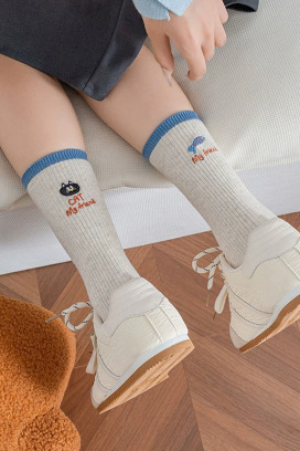 我的貓貓朋朋想吃魚魚 二入組 | 中筒襪