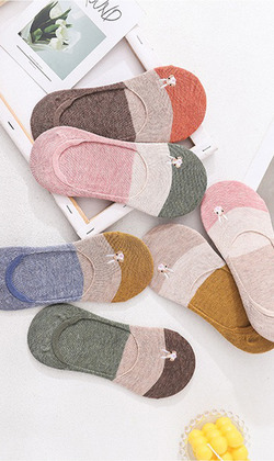 日系刺繡兔子止滑隱形襪 六入組 | 短襪
