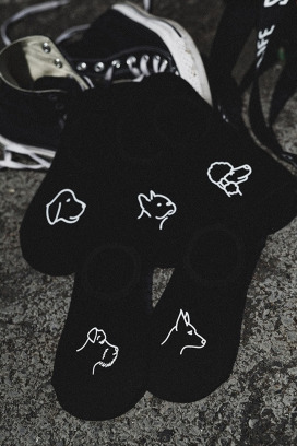 杜賓法鬥拉拉雪狗狗 五入組 兩色售 | 短襪