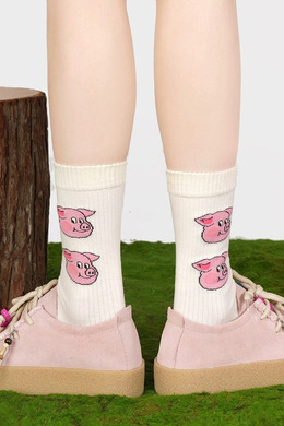 粉紅豬豬愛奕翔 三入組 | 長襪