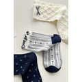 藏青小碎花滾邊穆爾襪 三入組 | 短襪_2