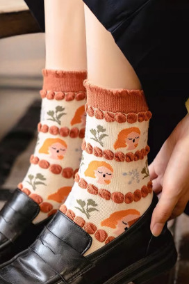 卡赫麗娜的泡泡襪口 五入組 | 中筒襪