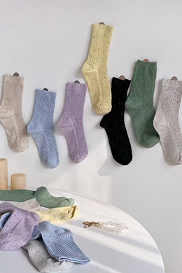 星砂點點素色基礎襪 七入組 | 中筒襪