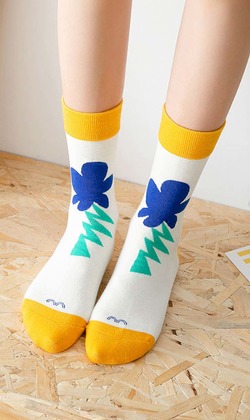 白天的花，與夜晚的花 二入組 | 中筒襪