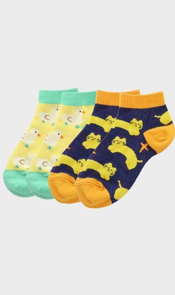 鴨鴨打貓貓 二入組 | 短襪