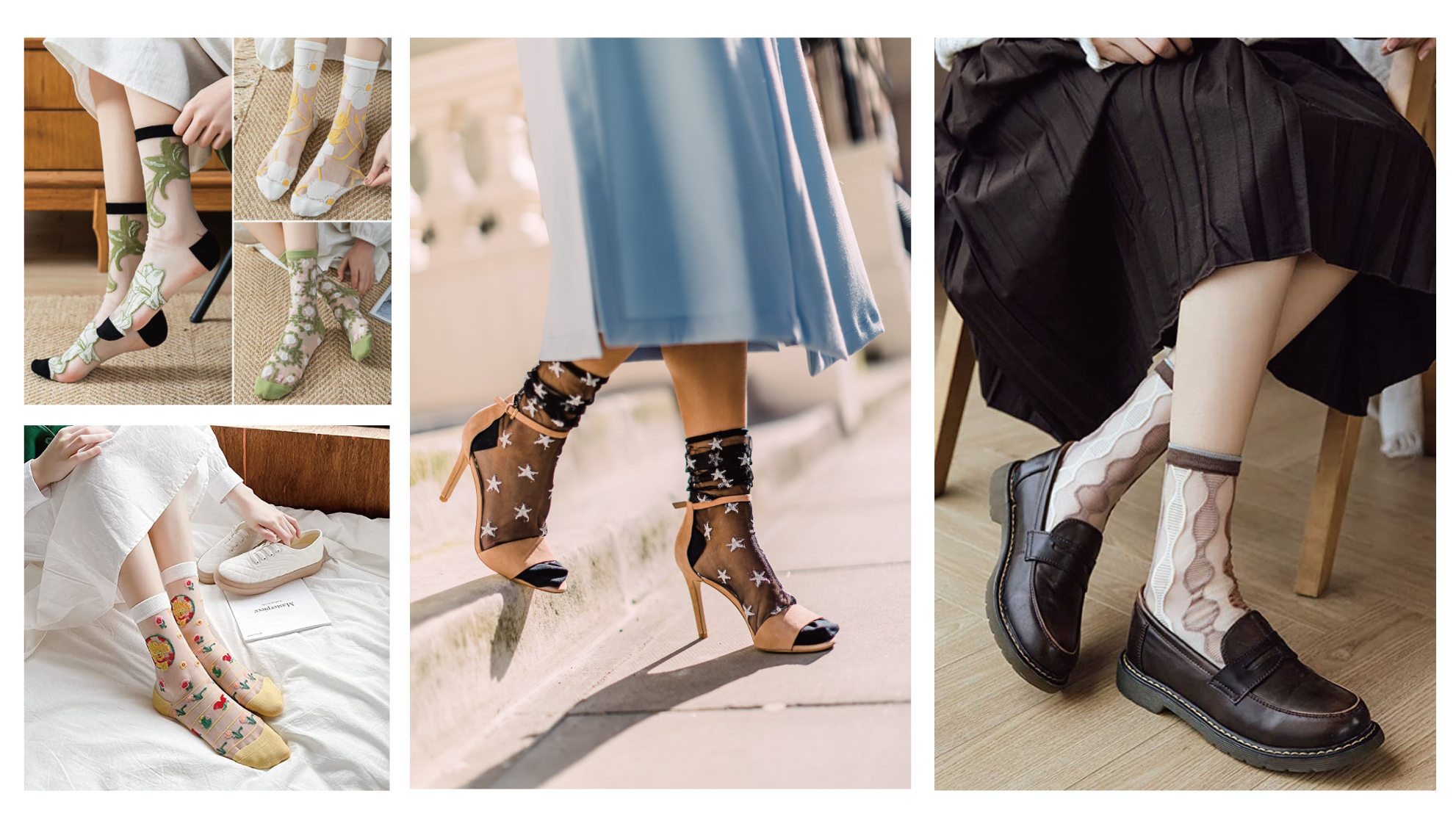 透膚中筒襪穿搭