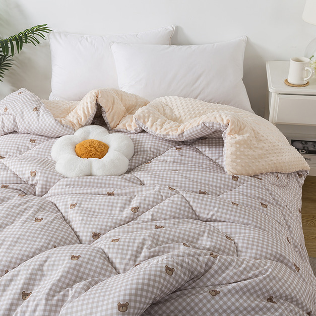 【媚格德莉MIGRATORY】雙人3D波波絨可水洗抑菌暖冬被-暖熊格格