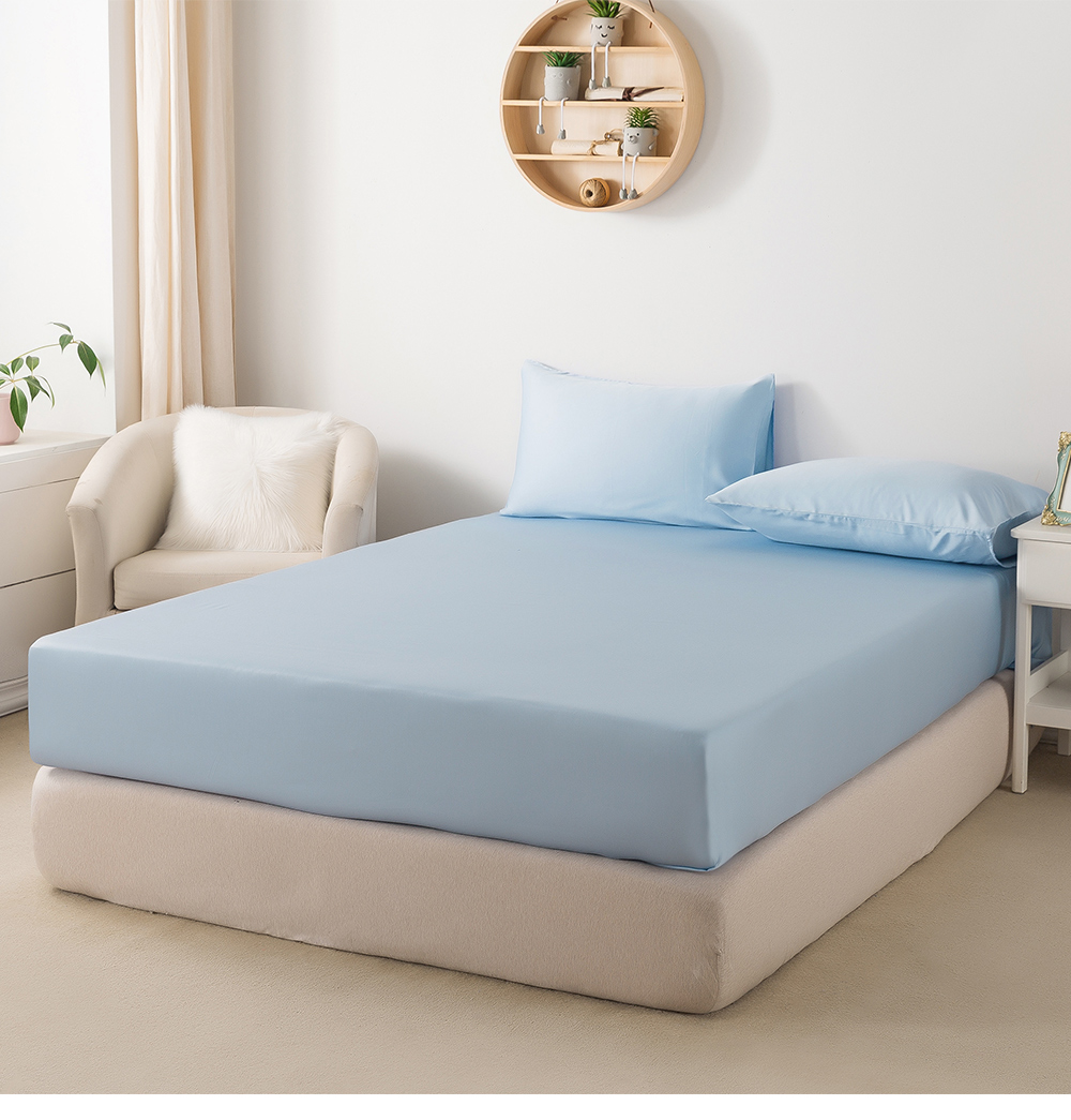 MIGRATORY 媚格德莉 - 60支天絲四件式被套床包組-淺藍色 (加大(180x186cm))