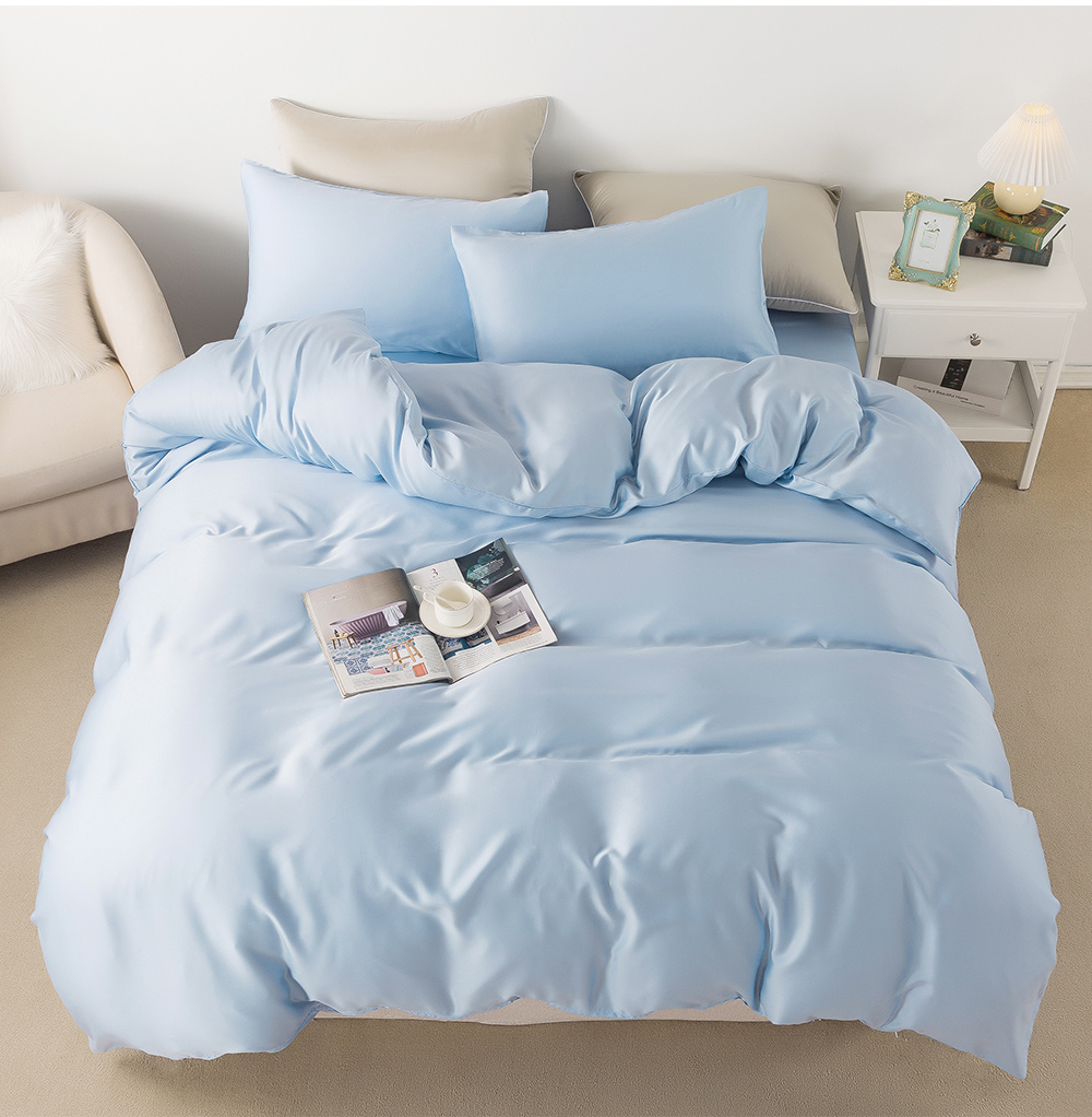 MIGRATORY 媚格德莉 - 60支天絲四件式被套床包組-淺藍色 (加大(180x186cm))