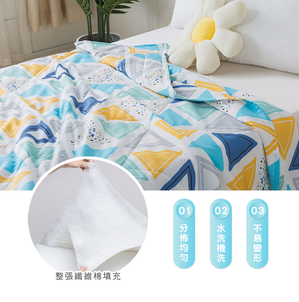 MIGRATORY 媚格德莉 - 竹纖維涼感抑菌水洗涼被-幻象幾何 (150x186cm)