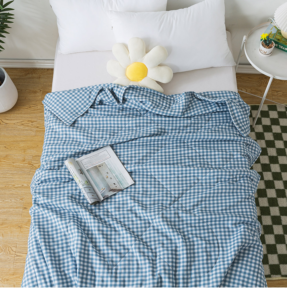 MIGRATORY 媚格德莉 - 竹纖維涼感抑菌水洗涼被-日式格調-藍 (150x186cm)