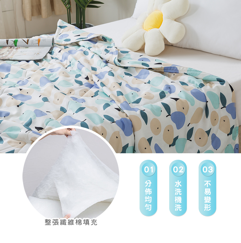 MIGRATORY 媚格德莉 - 竹纖維涼感抑菌水洗涼被-小清新-藍 (150x186cm)