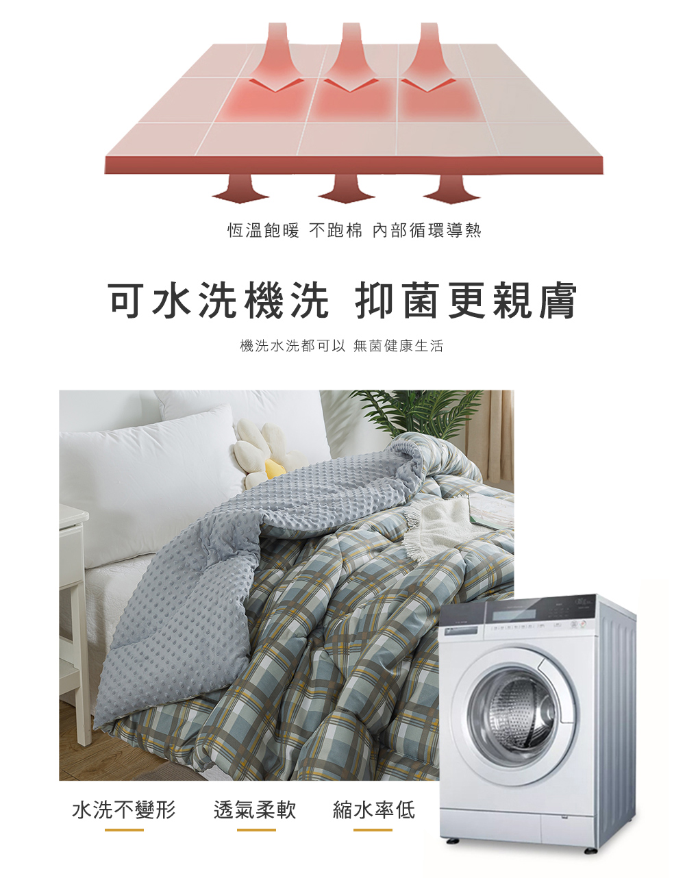 MIGRATORY 媚格德莉 - 可水洗抑菌波波絨暖冬被-悠然時光 (雙人)