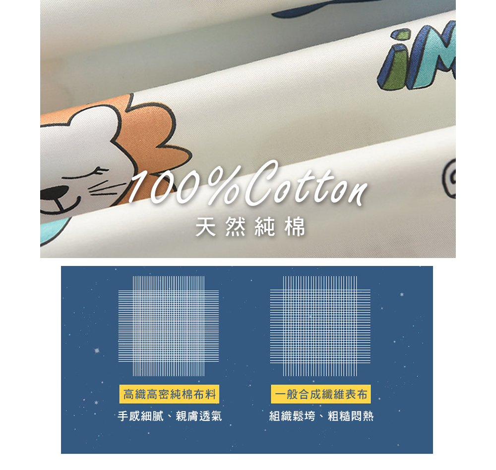 MIGRATORY 媚格德莉 - 純棉6D加厚兒童睡墊(含布套)-萌寵派對 (60x130cm)