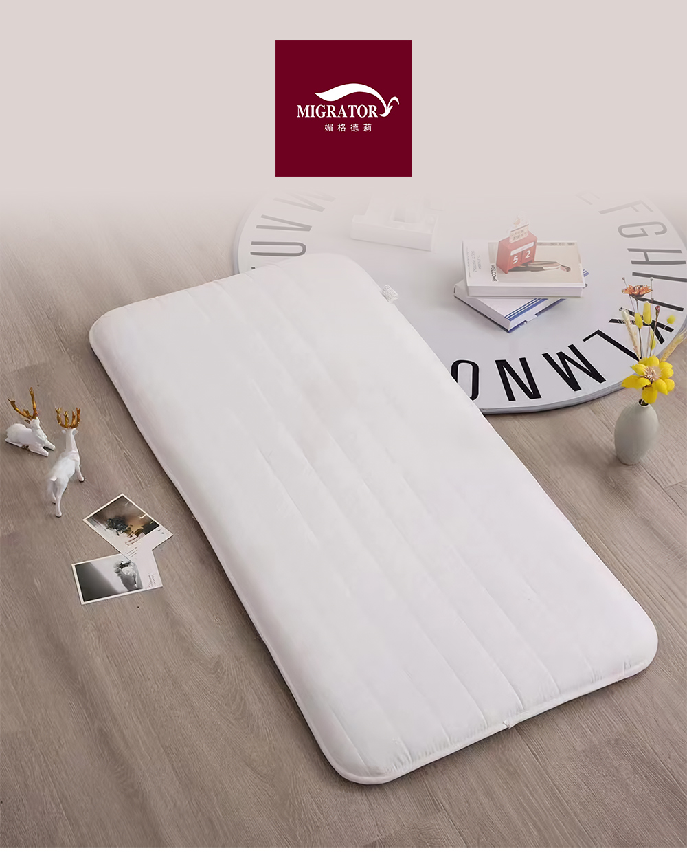 MIGRATORY 媚格德莉 - 純棉6D加厚兒童睡墊(含布套)-甜心派對 (60x130cm)