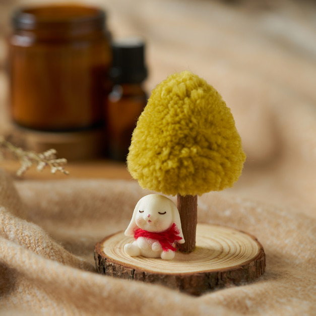 Woolen Tree 沉睡白兔擺飾