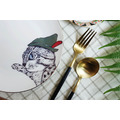 動物系列 - Leopard Cat 石虎小飛俠 金邊骨瓷餐盤_2