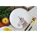 平權系列 - Unicorn 彩虹獨角獸 金邊骨瓷餐盤