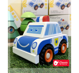 歡樂拼裝警車｜classic world客來喜經典木玩