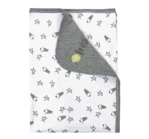 小星星羊雙層被毯(白/藍/黃/粉/白+格紋)0-36m