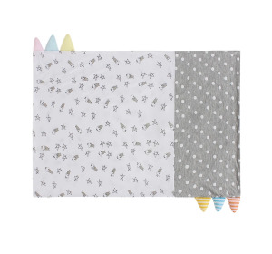 小星星羊白+波點枕頭套-成人(適用一般枕頭)