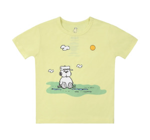 預購9折【 史努比 x 抱抱羊 】短袖上衣 ❮綠色❯ 0-24m