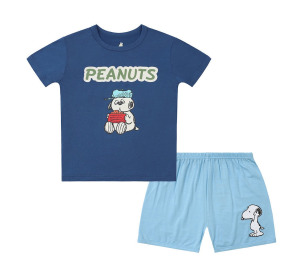 預購九折【史努比x抱抱羊】短袖短褲糖果套裝 ❮黃+紫/白+黃/白+灰/白+白/藍+藍❯ 3-12歲