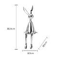 電鍍銀長耳坐姿兔擺件_1