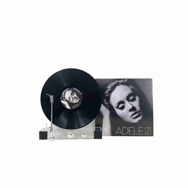 透明黑膠唱片機模型+唱片
