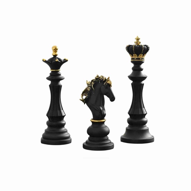 北歐國際象棋擺件(國王/皇后/騎士)