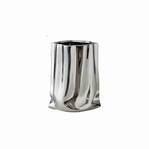褶皺電鍍銀花瓶