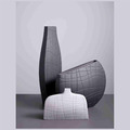 北歐幾何藝術黑白陶瓷花瓶_1