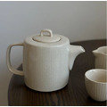 米白色簡約茶具組(茶壺+茶杯x2)_3