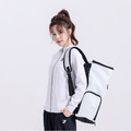 紋理科技防水後背包 球拍包 筆電背包-白_2
