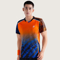 韓版晨曦羽球競技衫-橘藍