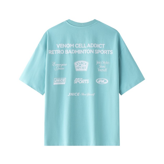 休閒LOGO落肩TEE-蒂芬妮綠