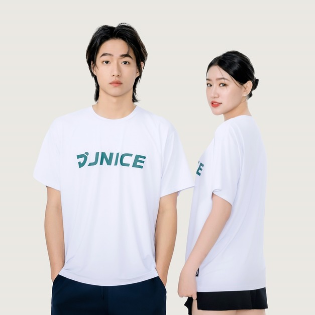 LOGO訓練圓領短TEE-白