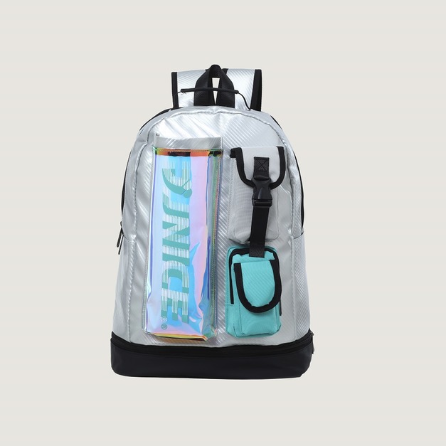 潮搭多功能雙肩後背包 球拍袋-炫彩銀