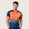韓版晨曦羽球競技衫-橘藍_2